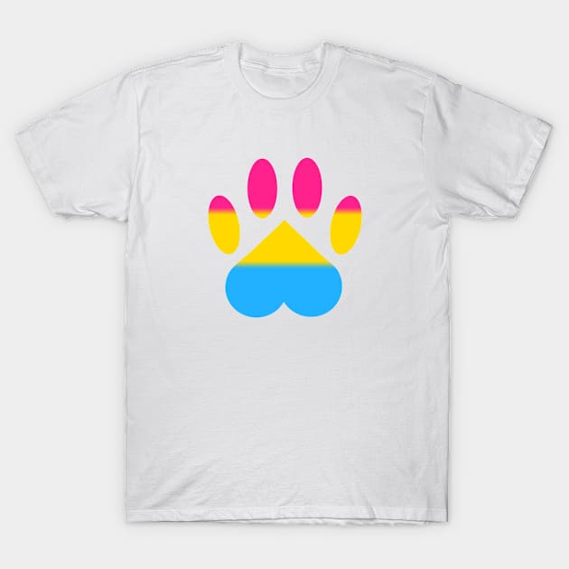 Pansexual Pride Paw T-Shirt by shaneisadragon